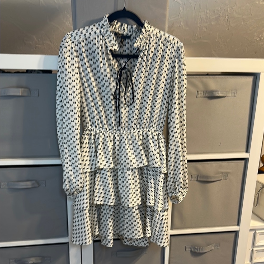 Maje Women's Black and White bow Patterned dress